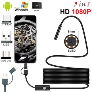 3IN1 Mini USB Endoscope Camera IP67 Waterproof 1080P Borescope Inspection Endoscope with Cable