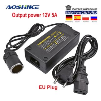 AOSHIKE Car Inverter AC 100V 220V to DC 12V Car Cigarette Lighter Converter Power Adapter Voltage Transformer Socket EU Plug