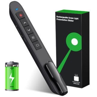 2.4GHz Wireless Presenter With Green Laser Pointer Rechargeable Presentation Clicker USB RF Remote Control Pen For PowerPoint