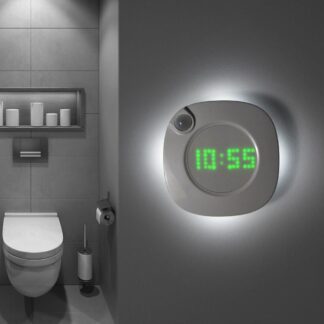 Toilet Night Light With Clock Battery USB Lamp With Motion Sensor LED Light For WC Bathroom Bedroom Closet Magnetic Wall Lamps