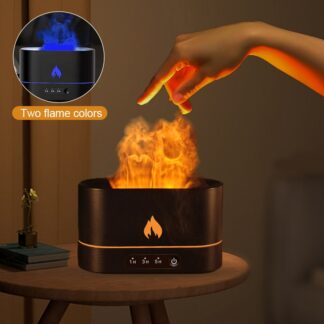 Simulation Flame Night Light Humidifier USB Aroma Diffuser Desk Lamp Night Light
