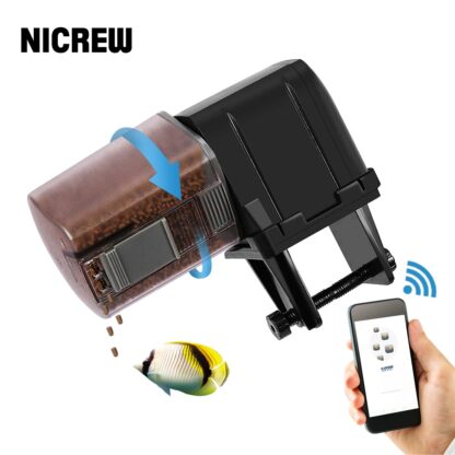 NICREW Feeder Fishing Automatic Fish Feeding WIFI Remote Intelligent Control Auto Feeder for Aquarium Fish Tank Food Feeder,WiFi Fish Feeder, WiFi Pet Feeder, Intelligent Food Feeder, Aquarium Fish Tank Food Feeder,