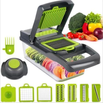 12 in 1 Multifunctional Vegetable Slicer Cutter Shredders Slicer With Basket Fruit Potato Chopper Carrot Grater