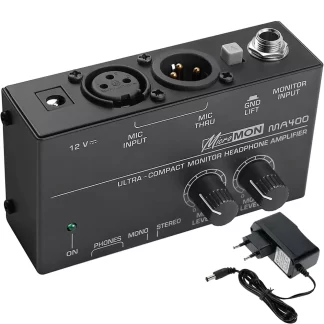 MA400 Headphone Preamplifier Headphone Monitor Microphone Enlarge Mixer Suitable for Speech Live Streaming