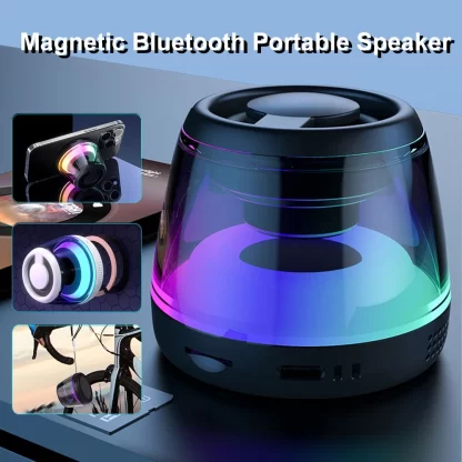 Magnetic Portable Bluetooth Speaker Mini Automotive Sound Box Phone Holder USB Wireless Speaker Tower With RGB Lamp Subwoofers