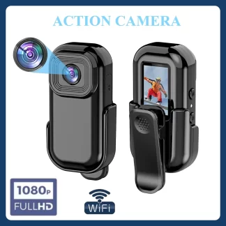 1080P Action Wifi Camera DV Motorcycle Video Recorder Back Clip Life Video Recorder with 0.96inch Screen Portable Sports Camera