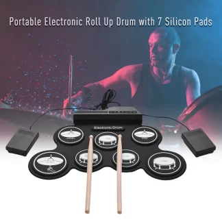 Folding Silicone Hand Roll Usb Electronic Drum Portable Practice Drums Pad Kit With Drumsticks maintain Pedal