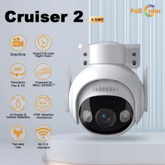 IMOU Cruiser 2 5MP/3MP WiFi PTZ Camera Outdoor Security Protection Smart Tracking Human Detection IP66 Camera Night Vision