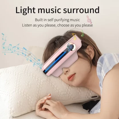 Eye Massager with Heat Vibration Compression Massage Help Puffy and Dry Eyes-Rechargeable Heated Migraine Mask Bluetooth Music - Image 6